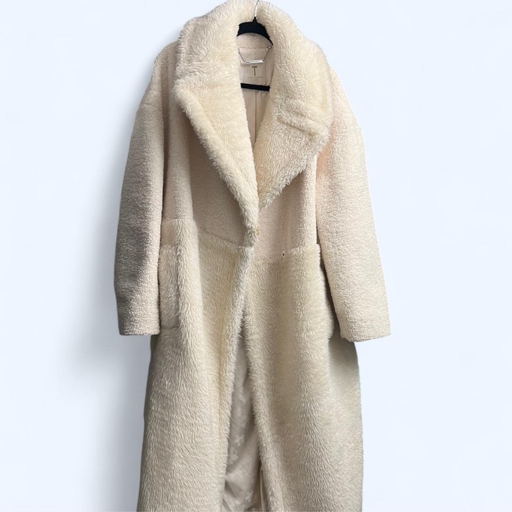 Ted Baker Soft Cream Teddy Coat - Picture 2 of 8